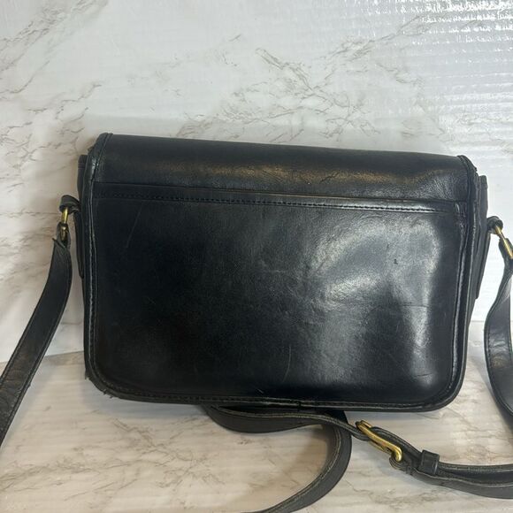 Coach Vintage 90's Black Cowhide Leather Shoulder Purse Front Flap Turnlock - Picture 5 of 14